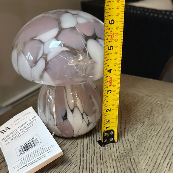 W&A Blush/White Confetti Glass Mushroom Light - Picture 4 of 5